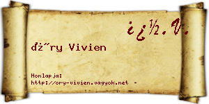 Őry Vivien névjegykártya